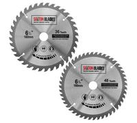 Saxton Blades Saxton Tct160Mxa Tct Circular Blade 160mm X 36 & 48 Teeth X 20mm Bore & 16mm Ring Pack Of 2