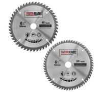 Saxton Blades Saxton Tct160Mxb Tct Circular Blade 160mm X 48 & 60 Teeth X 20mm Bore & 16mm Ring Pack Of 2