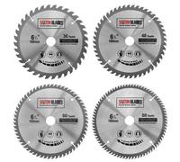 Saxton Blades Saxton Tct160Mxd Tct Circular Blade 160mm X 36, 48, 60 & 80 Teeth X 20mm Bore & 16mm Ring Pack Of 4