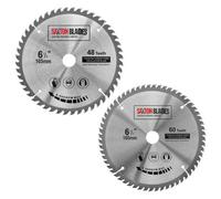Saxton Blades Saxton Tct165Mxb Tct Circular Blade 165mm X 48 & 60 Teeth X 20mm Bore & 16mm Ring Pack Of 2