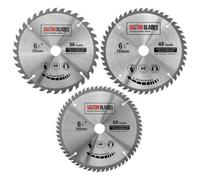 Saxton Blades Saxton Tct165Mxc Tct Circular Blade 165mm X 36, 48 & 60 Teeth X 20mm Bore & 16mm Ring Pack Of 3