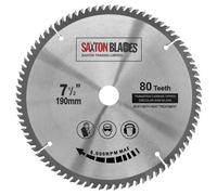 Saxton Blades Saxton Tct19080T20B Tct Circular Saw Blade 190mm X 80T X 20mm Bore (16mm Ring)