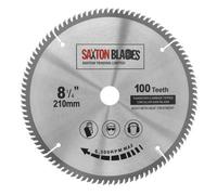 Saxton Blades Saxton Tct210100T254B Fine Cutting Tct Circular Wood Saw Blade 210mm X 100T X 25.4mm Bore Fits Evolution Rage Saws