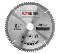Saxton Blades Saxton Tct21680T Saxton Tct Circular Wood Saw Blade 216mm X 80Teeth X 30mm Bore + 16, 20 And 25mm Rings