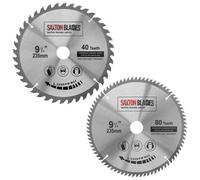 Saxton Blades Saxton Tct235Mxa Tct Circular Saw Blade 235mm 40 And 80 Teeth X 30mm Bore + 16, 20 And 25mm Reduction Rings Pack Of 2