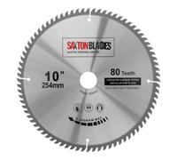 Saxton Blades Saxton Tct25480T Tct Circular Blade 254mm X 80T X 30mm Bore + 16, 20 And 25mm Reduction Rings