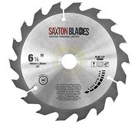 Saxton Flat Top TCT Circular Saw Blade 160mm x 18T x 20B + 16mm Ring fits Bosch Makita etc