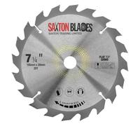Saxton Flat Top TCT Circular Saw Blade 185mm x 20T x 20mm Bore + 16mm Ring fits Evolution Saws