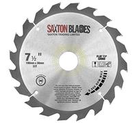 Saxton Flat Top TCT Circular Saw Blade 190mm x 20T x 30mm Bore + rings fits Bosch Makita etc