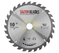 Saxton Flat Top TCT Circular Saw Blade 250mm x 28T x 30mm Bore + rings fits Bosch Makita etc