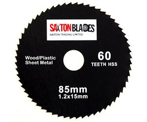 Saxton GPB8560T 85mm x 60T HSS Circular Saw Blade Compatible with Worx Worxsaw Bosch Makita Ryobi
