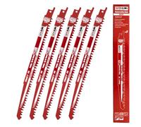Saxton S1021LP 240mm Professional Range Fast Cutting Reciprocating Saw Wood Blade Chromium-Vanadium Steel (CrV) for Long Life Pack of 5
