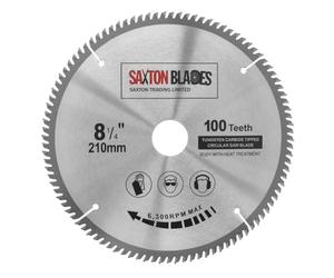 Saxton TCT Circular Fine Cutting Wood Saw Blade 210mm x 30mm x 100T Compatible with Festool Bosch Makita Dewalt