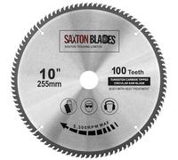 Saxton TCT Circular Fine Cutting Wood Saw Blade 255mm x 30mm bore x 100T Compatible with Bosch Makita Dewalt