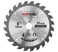 Saxton TCT Circular Saw Blade 150mm x 20mm bore x 24 teeth + 16mm and 10mm Ring Compatible with Ryobi Bosch