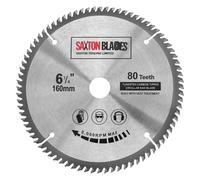 Saxton TCT Circular Wood Saw Blade 160mm x 20mm x 80T compatible with Festool TS55 Bosch Makita etc compatible with 165mm Saws