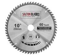 Saxton TCT Circular Wood Saw Blade 250mm x 30mm x 60T for Bosch, Makita etc fits 255mm saws