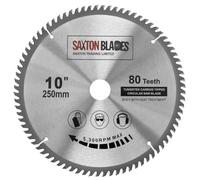 Saxton TCT Circular Wood Saw Blade 250mm x 30mm x 80T for Bosch, Makita etc fits 255mm saws