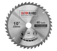Saxton TCT Circular Wood Saw Blade 250mm x 30mm x 40T for Bosch, Makita etc fits 255mm saws