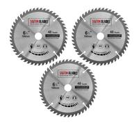 Saxton TCT Circular Wood Saw Blades 160mm x 48T x 20mm Bore Compatible with Festool TS55 Bosch Makita (Pack of 3)