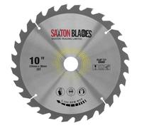 Saxton TCT25028TFTG Flat Top TCT Circular Saw Blade 250mm x 28T x 30mm Bore + rings fits Bosch Makita etc