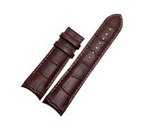 SAXTZDS Curved End Genuine Leather Watchband 22mm 23mm 24mm Men's watch wristband black/brown watch strap, 22mm