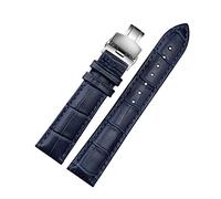 SAXTZDS Dark Blue Watch Strap for Wristband with Butterfly Clasp Genuine Leather Bracelet Watchband 12mm - 23mm, 23mm