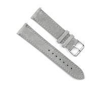 SAXTZDS Genuine Leather Straps 18mm 20mm 22mm 24mm Watch Accessories Suede Vintage Watchbands, Gray, 18mm