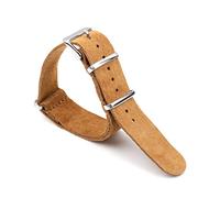 SAXTZDS Leather Nato Watch Band, Brown, 18mm (Soft, Waterproof, Durable, Compatible with Most Watches)