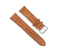 SAXTZDS Suede Leather Watchband 18mm - 24mm Handmade Watch Strap Quick Release for Men Watch Replacement, Brown, 19mm