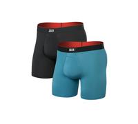 SAXX 2-Pack Multi-Sport Mesh Boxer Briefs, Hydro Blue/Faded Black - Small
