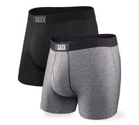 SAXX 2-Pack Vibe Super Soft Boxer Brief, Black/Grey