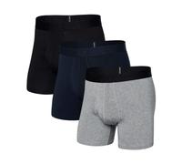 SAXX 3-Pack DropTemp® Cooling Cotton Fly Boxer Briefs 5", Black/Grey/Navy