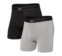 Saxx Daytripper 2-Pack Comfort Stretch Boxer Briefs, Black/Grey Heather