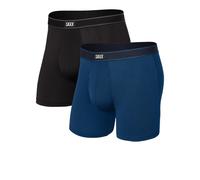 Saxx Daytripper Comfort Stretch Men's 6 Inch Boxer Briefs (2 Pack) | UK L in Black/City Blue Heather