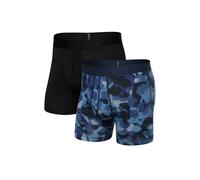SAXX Droptemp Cooling Cotton Boxer Brief, Daybreak Camo Blue/Black - X-Large