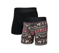 SAXX DropTemp™ Cooling Cotton Boxer Briefs 2 Pack, Caribou / Black