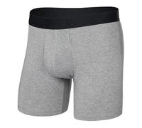 Saxx DropTemp Cooling Cotton Boxer Briefs, Dark Grey Heather - S