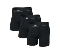 SAXX Essential Cotton Boxer Brief Fly 3-Pack - Black