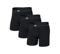 SAXX Essential Cotton Boxer Brief Fly 3-Pack - Black