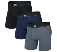 Men's Essential Cotton Boxer Brief Fly 3 Pack, Grey S