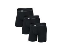 Men's Essential Cotton Boxer Brief Fly 3 Pack, Black L