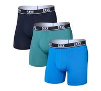 Saxx Essential Performance 3-Pack Mesh Boxer Briefs, Blue/Teal/Maritime - S