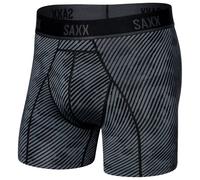 Saxx Mens Kinetic HD Boxer Briefs Mid Grey/Black L