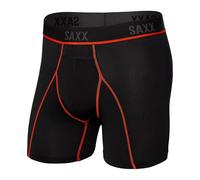 Saxx Kinetic Light Compression Mesh Boxer Briefs, Black/Vermillion - S