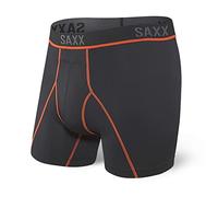 Saxx Kinetic Light Compression Mesh Boxer Briefs, Black/Vermillion - XL