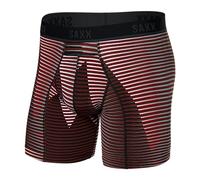 Saxx Kinetic Light Compression Mesh Boxer Briefs, Optic Mountain/Dark Brick - XL Red