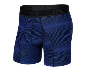Saxx Kinetic Light Compression Mesh Boxer Briefs, Variegated Stripe/Blue - XL