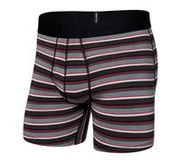 SAXX Men’s Underwear - DropTemp Cooling Cotton Boxer Brief with Built-In Pouch Support and Fly - Soft, Breathable and Moisture Wicking, College Stripe-Grey,X-Large