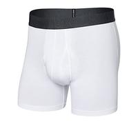 SAXX Men’s Underwear - DropTemp Cooling Cotton Boxer Brief with Built-In Pouch Support and Fly - Soft, Breathable and Moisture Wicking, White,X-Small